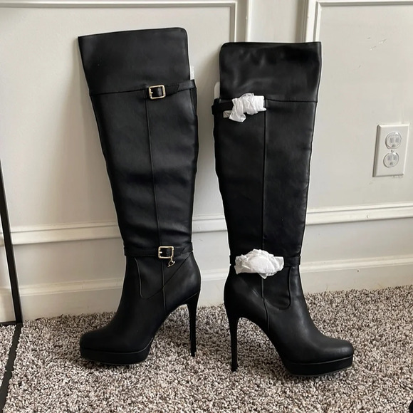 Thalia Sodi Shoes - Thalia Sodi Carula Women Shoes Over the Knee Platform Boots Black Sz 9.5